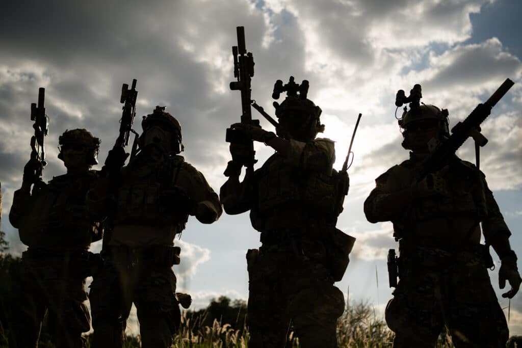 Special forces operators equipped with counter-drone solutions