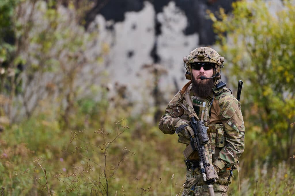 US Special Forces operator carrying anti drone m4
